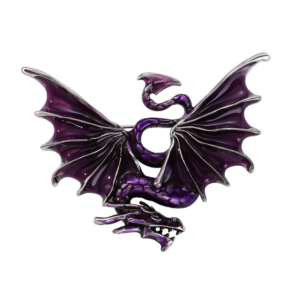 Retro Drip Oil Cartoon Dragon Brooch - Men's Suit Pin Accessory