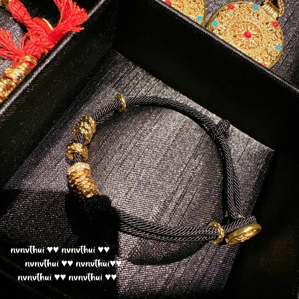 Gold Cloisonné Pendant Necklace & Auspicious Gourd Bracelet with Eight Treasures Design