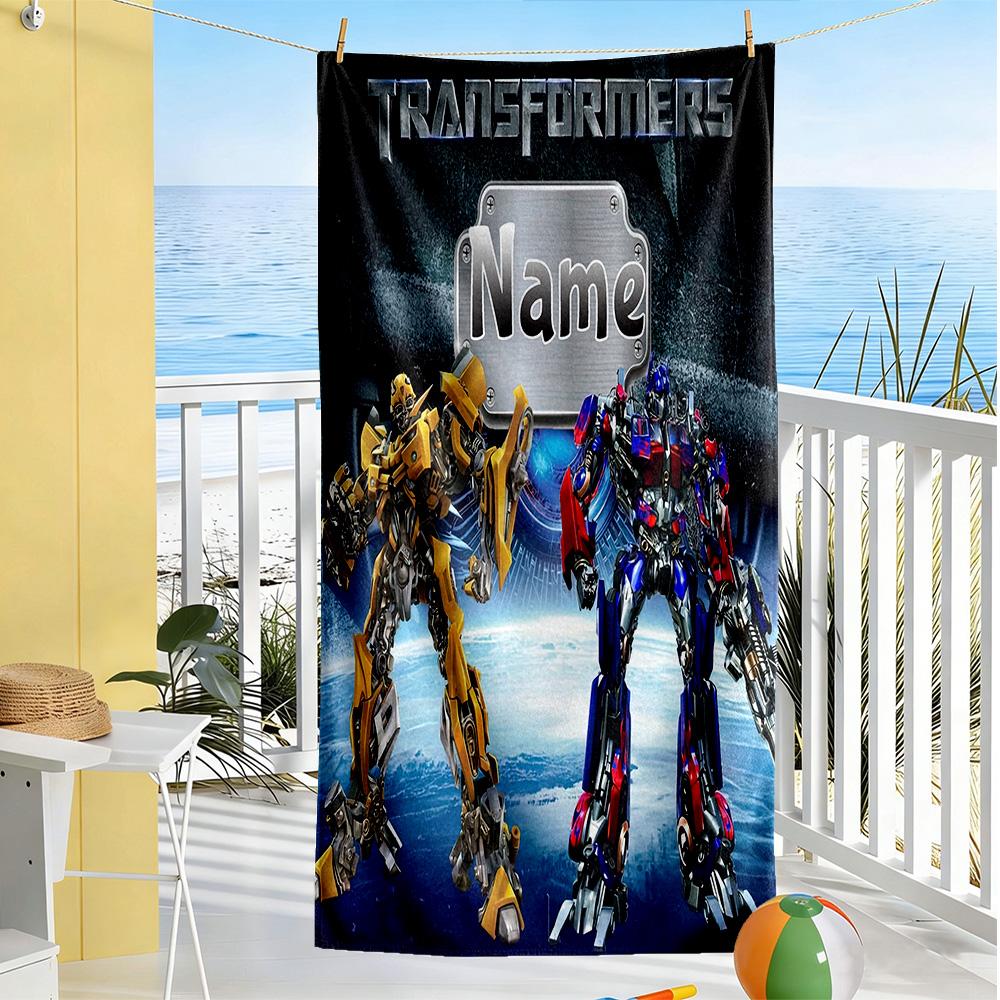 Love Transformers Customized Name Beach Towel Quick-Dry Soft Microfiber Perfect for Traveling Yoga Camping and Swimming