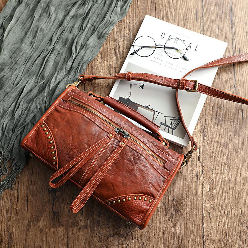 

Johnature роскошная сумка ручной работы из натуральной кожи, женская сумка для отдыха, натуральная мягкая яловая кожа, большие вместительные сумки на плечо коричневый