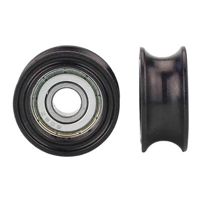1 Pieza 8*30*13mm Rodamiento en forma de U Rueda Guía Rodillo Rodamiento 608 Polea Móvil Rodillo de Goma Silencioso Elasticidad Polea Rodillo