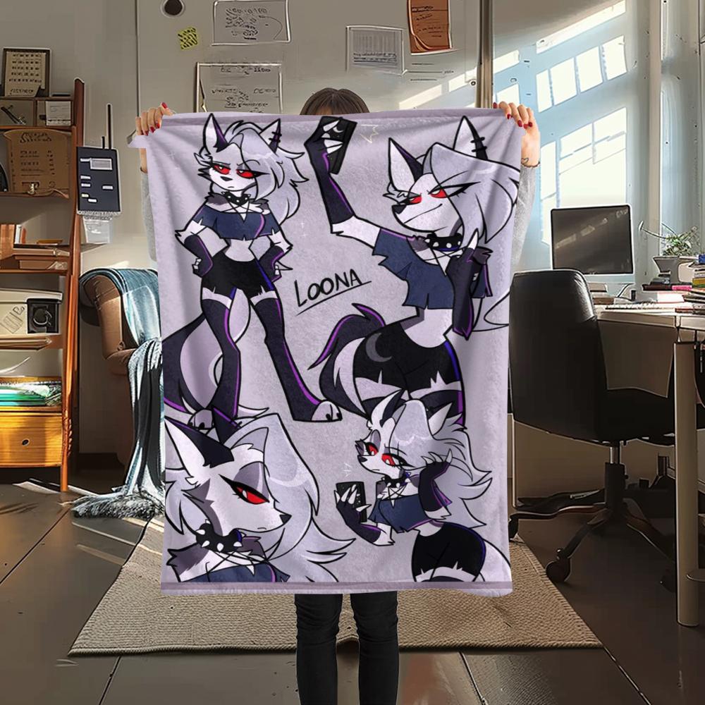1PC Loona Print Flannel Blanket, High quality Comfortable for All Seasons, Home Decor, Warmth and Comfort, Perfect for Christmas Gifts 72