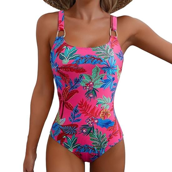 

Слитный купальник Широкий квадратный вырез Металлические пряжки Высокая талия Скульптурный крой Женский монокини Для плавания Пляжная одежда M