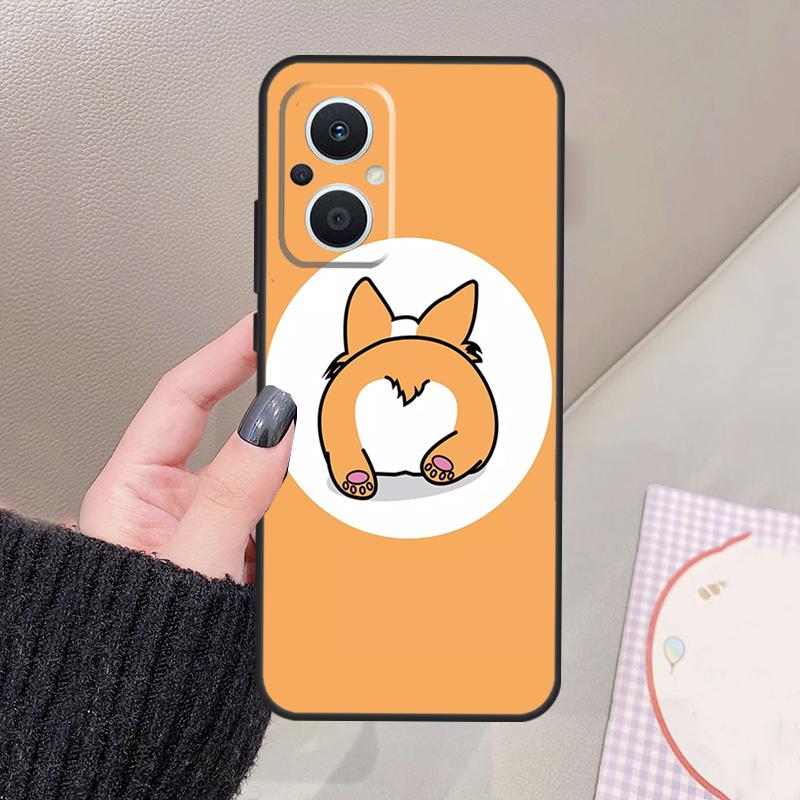 Cartoon Corgi Funda For OPPO Reno 12 F 11F 13F 14F 10 13 14 15 Pro 7 8 Lite OPPO Find X8 X6 X5 X9 Pro Case