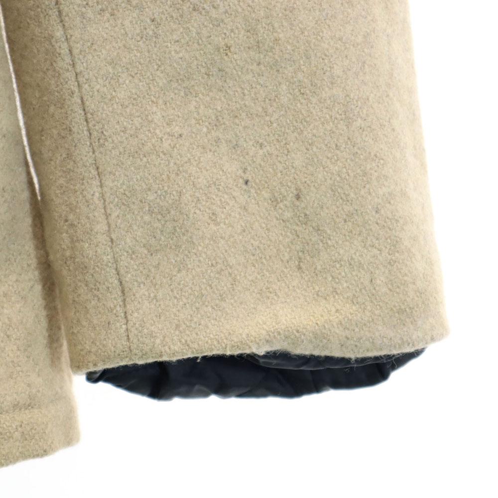 melton 70s Made in USA Vintage wool pea coat L beige Quilted back Women Used