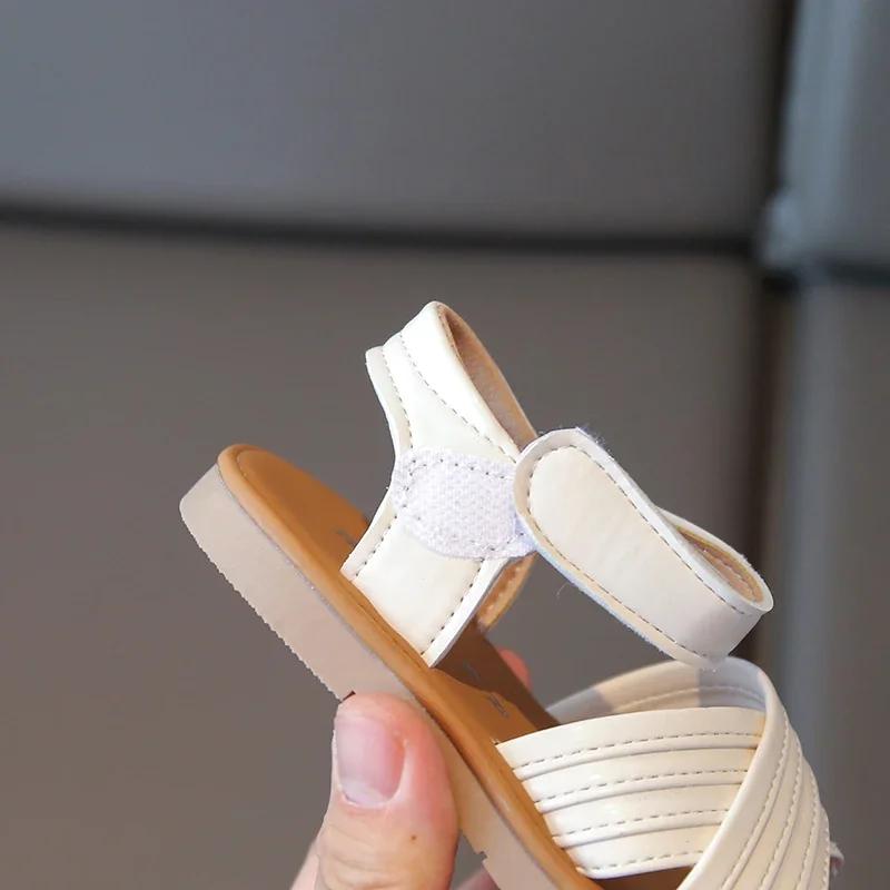 Summer Kids Open-toe Sandals for Girls Anti-slippery Sole Toddler Beach Shoes Retro Striped Boho Girls Garden Shoes Daily Wear