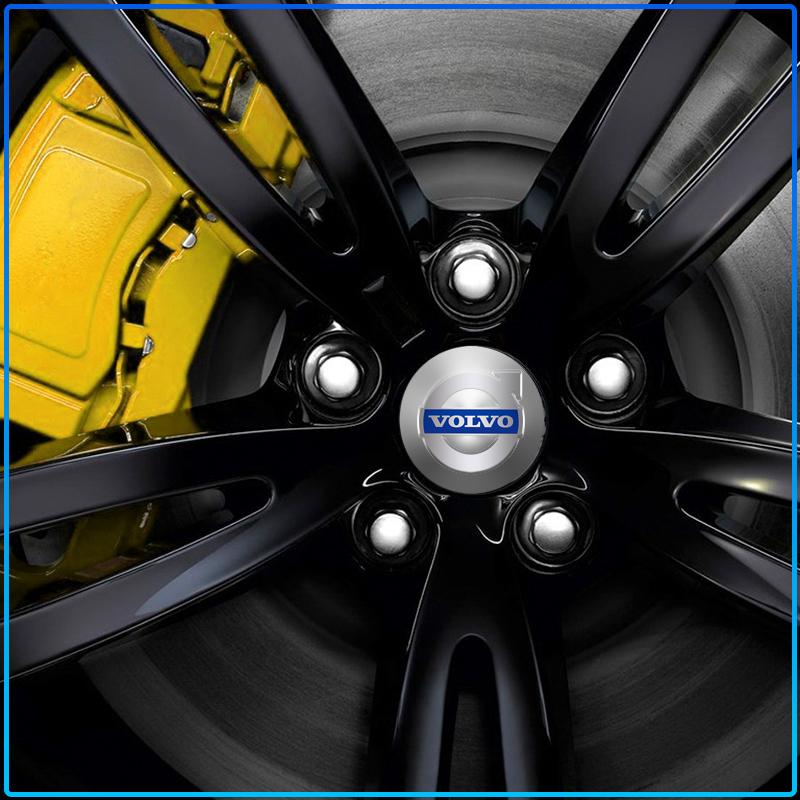 4pcs Car Wheel Center Hub Cap Stickers Rim Cover Emblem Decal For Volvo XC90 XC60 XC70 XC40 V90 V60 V40 C70 C30 S80