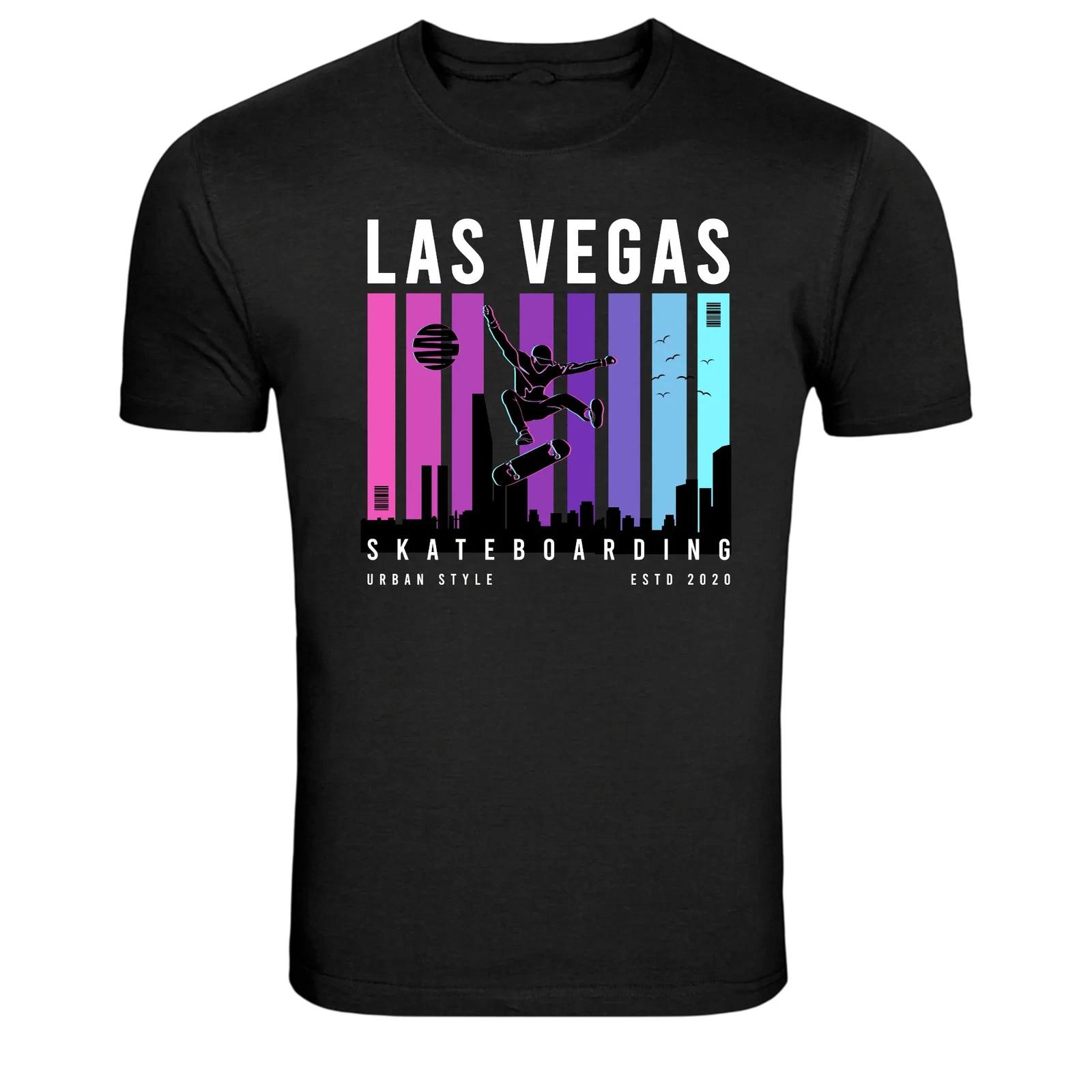Las Vegas Skateboarding Urban Style Graphic T-Shirt L