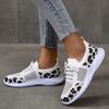 Spring casual canvas shoes women's leopard print lace-up rhinestone mesh shoes single shoes