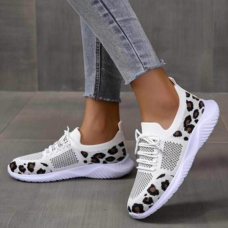 Spring casual canvas shoes women's leopard print lace-up rhinestone mesh shoes single shoes