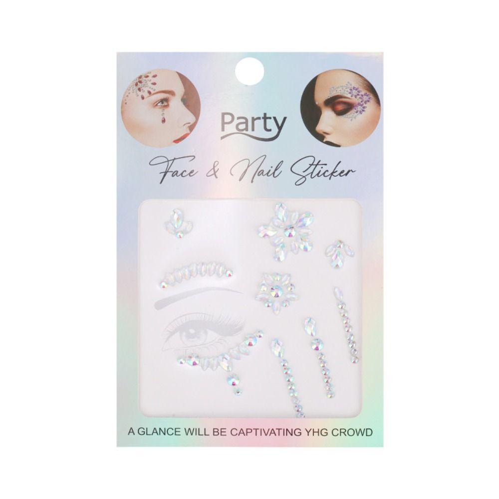 

Acrylic Facial Rhinestone Stickers Auroral Coloration Facial Decorations Forehead Make Up Style B