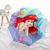 The Little Mermaid Ariel & Flounder Automatic Open/CloseUmbrella-CuteUmbrella with Cute Design, Portable 3-Fold Compact Umbrella for Men & W