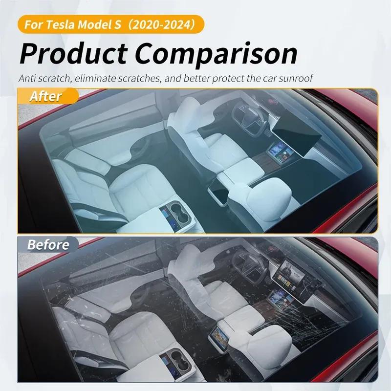 TPU Black Ice Armor Pre-Cut Sunroof Protection Film PPF for Tesla Model Y Juniper Model 3 X S Highland -2024 2025 2026 2027