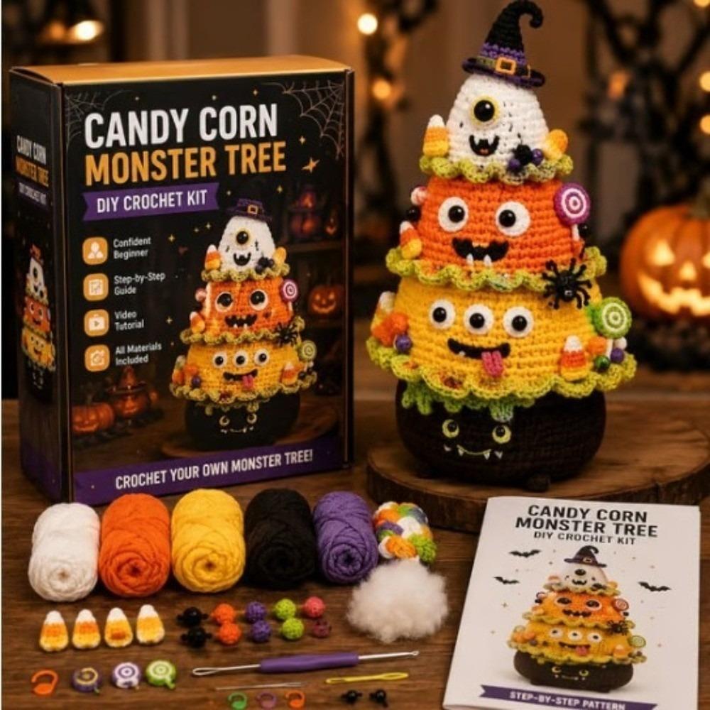 Handmade Christmas Party Crochet Decoration Festival Tabletop Christmas Tree Ornament  for Beginner