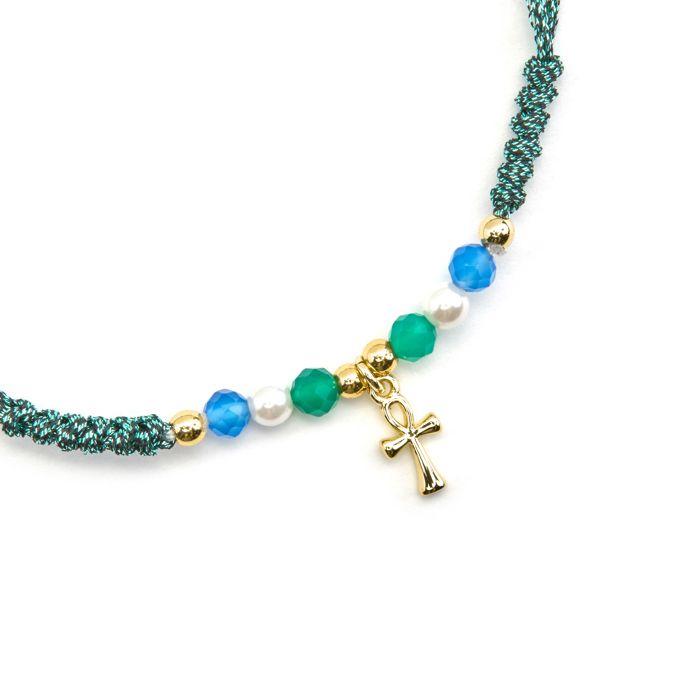 Bracelet - Luxenter - Kalau - Argent 925 - finition or 18k - Cristal bleu foncé