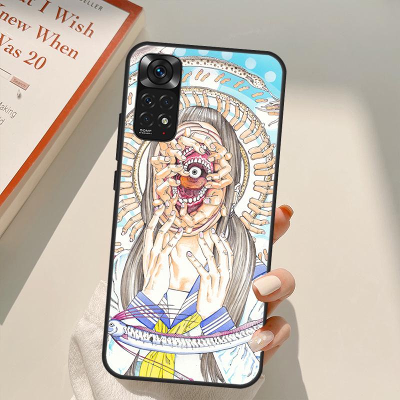 Shintaro Kago Horror Case For Xiaomi Redmi Note 11 10 Pro 8 9 9S 10S 11S 9A 9C 10A 10C K40 K50 Gaming Cover