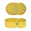 Silicone Microwave Lunch Box with Divided Compartments Foldable Bento Box for Office Travel Food-Grade Leak-Proof BPA-Free Meal Prep Container