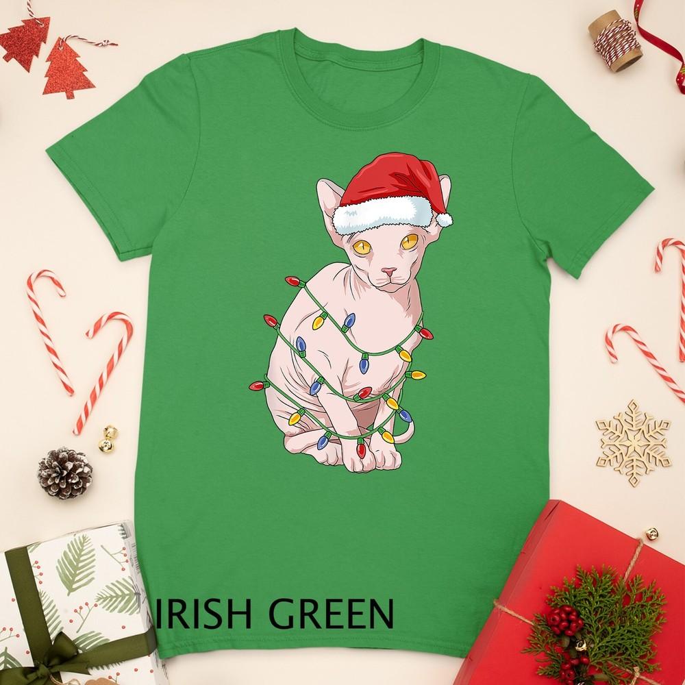 

Christmas Sphynx Cat Shirt Women Sphynx Cat Gifts Men Cat T-Shirt Unisex T-shirt XL