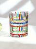 1 PC hand-painted colored glass coffee cup, creative design whiskey juice cup, crystal whiskey colored y glass
