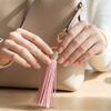 Cute Hanger Leather Tassel Keychain Alloy Pu Car Keyring Fashion DIY Bag Charm Men