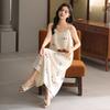 Cloud Cotton Suspender Nightdress Women's Summer Pajamas Summer Cardigan Long Style Can Be Worn Outside Seaside Vacation Sweet Skirt