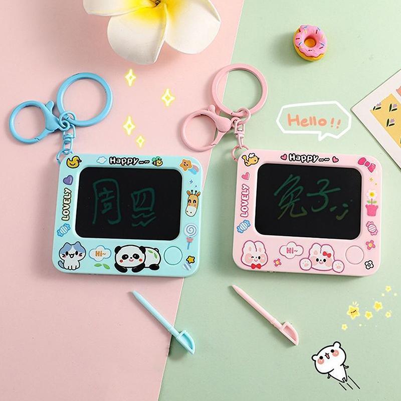Creative Mini Graffiti Board Keychain Diy Painting Keyring Student Schoolbag Pendant Decorations Girls Gift