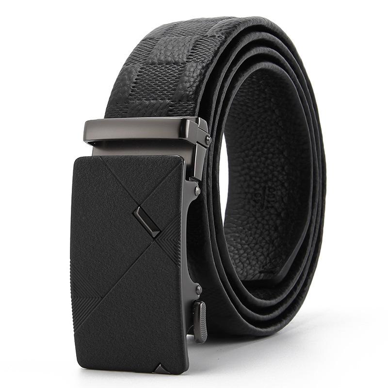 Mattierte Automatikschnalle Kanten Kopfschicht Rindsleder Gürtel High-End Business Casual Herren Trendgürtel