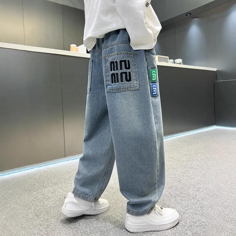 

Мальчиковые брюки Мальчиковая одежда Свободные джинсы Модные свободные брюки с прямыми штанинами Весна и осень 110