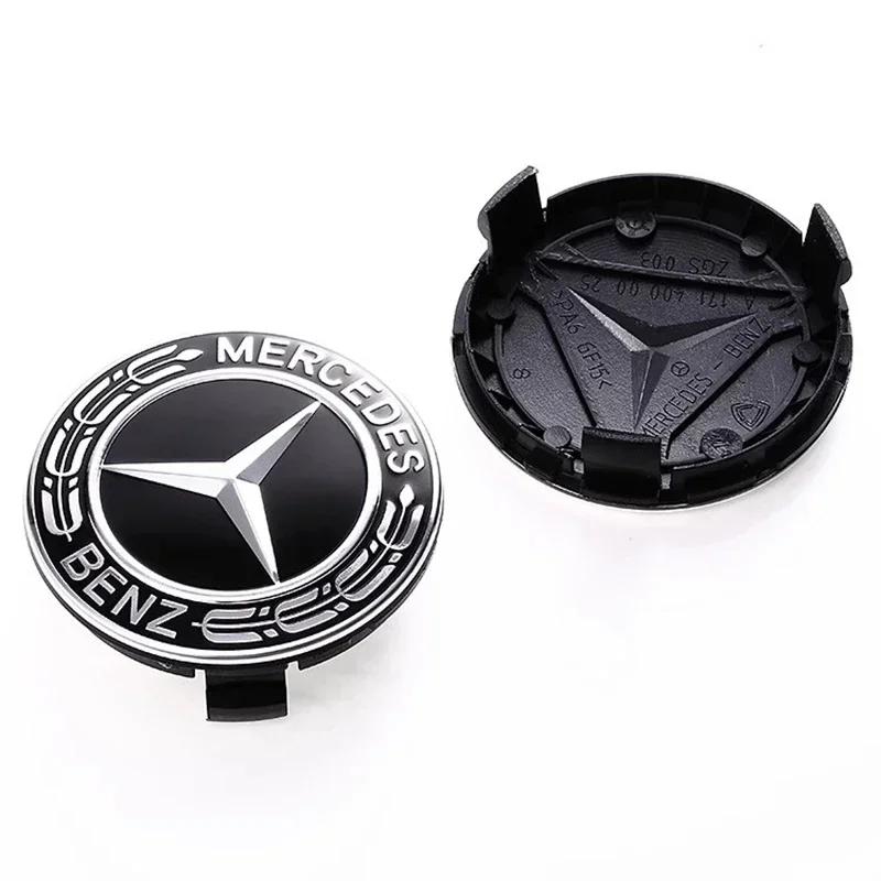 Per Mercedes Benz 4 Pezzi Per Mercedes benz Tappo Centrale Ruota Auto Coprimozzo Emblema Per Classe W204 W203 W205 W124 W221 C E S GLE CLC