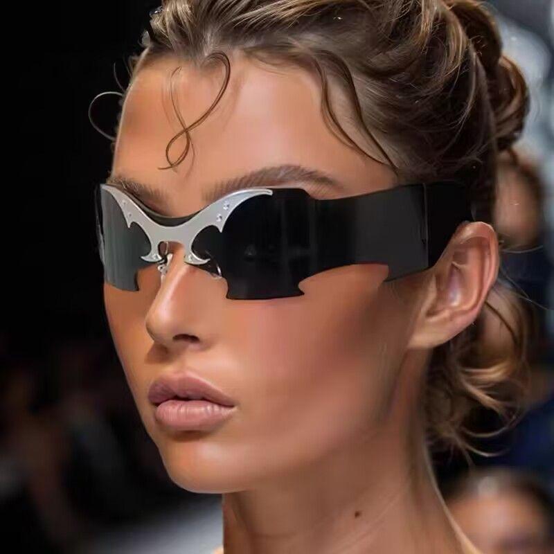 2026 Nowe Punkowe Europejskie i Amerykańskie Modne Bezramkowe Okulary Przeciwsłoneczne Vintage Modne Okulary Słoneczne do Fotografii Ulicznej dla Mężczyzn i Kobiet