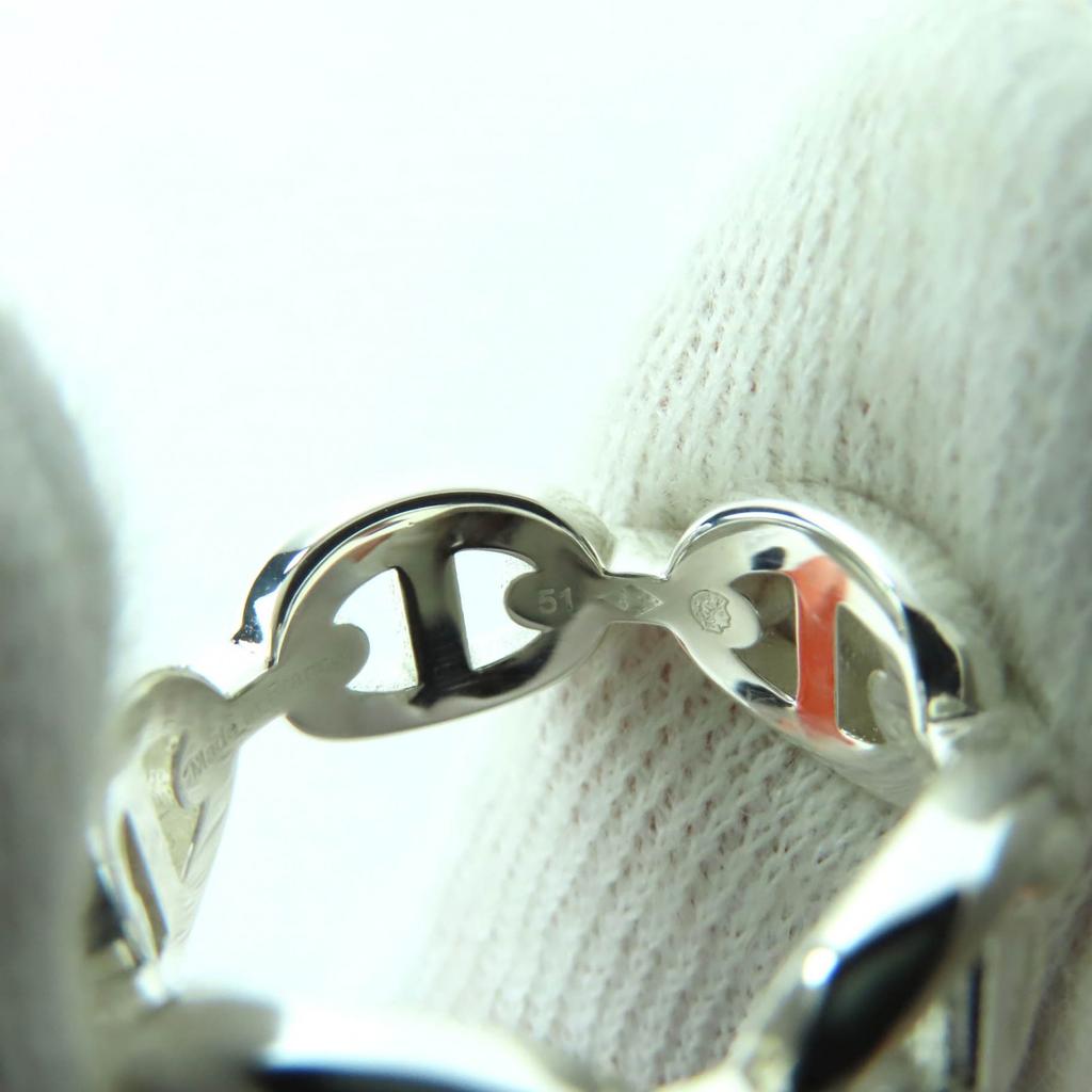 Excellent HERMES Ring Chaine d'Ancre Enchaine PM Silver AG925 Women Used