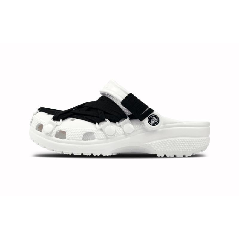 Crocs Classic Clog Black & White Straps Minimalist Outdoor Trend Fashion Versatile High Street Hole Shoes Unisex Black & White