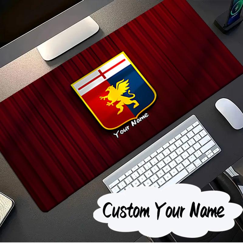 Custom Name Mouse Pad Lion Shield Genoa Mouse Pad, Gaming Mouse Pad, Keyboard Pad, Desk Decor for Computer Notebook Fan Birthday Gift