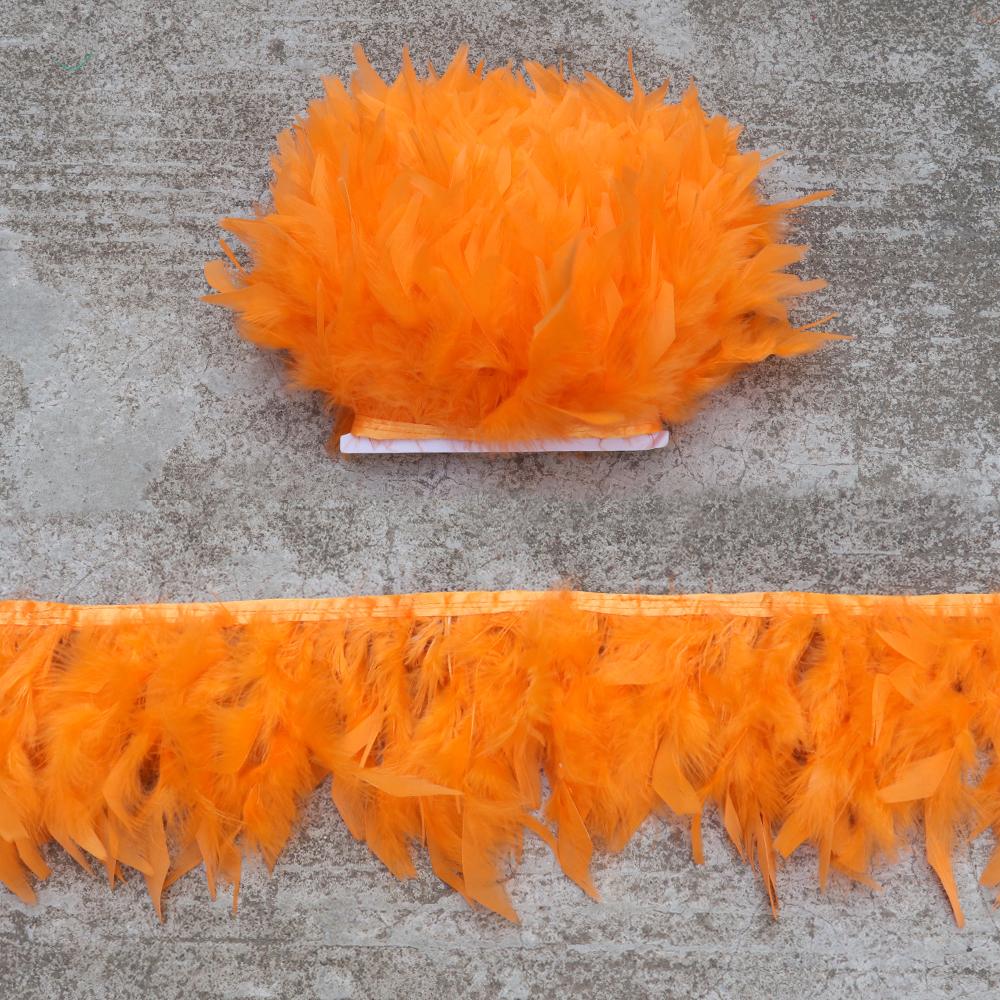 1M 10-15CM Turkey Feather Trim Fringe Blue Marabou Plumas Ribbon for Crafts Sewing  Clothes Wedding Dress Decoration Accessories