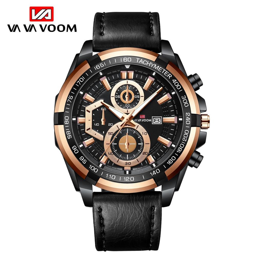 Men's Luxury Leather Strap Supercar Racing Waterproof Sports Watch