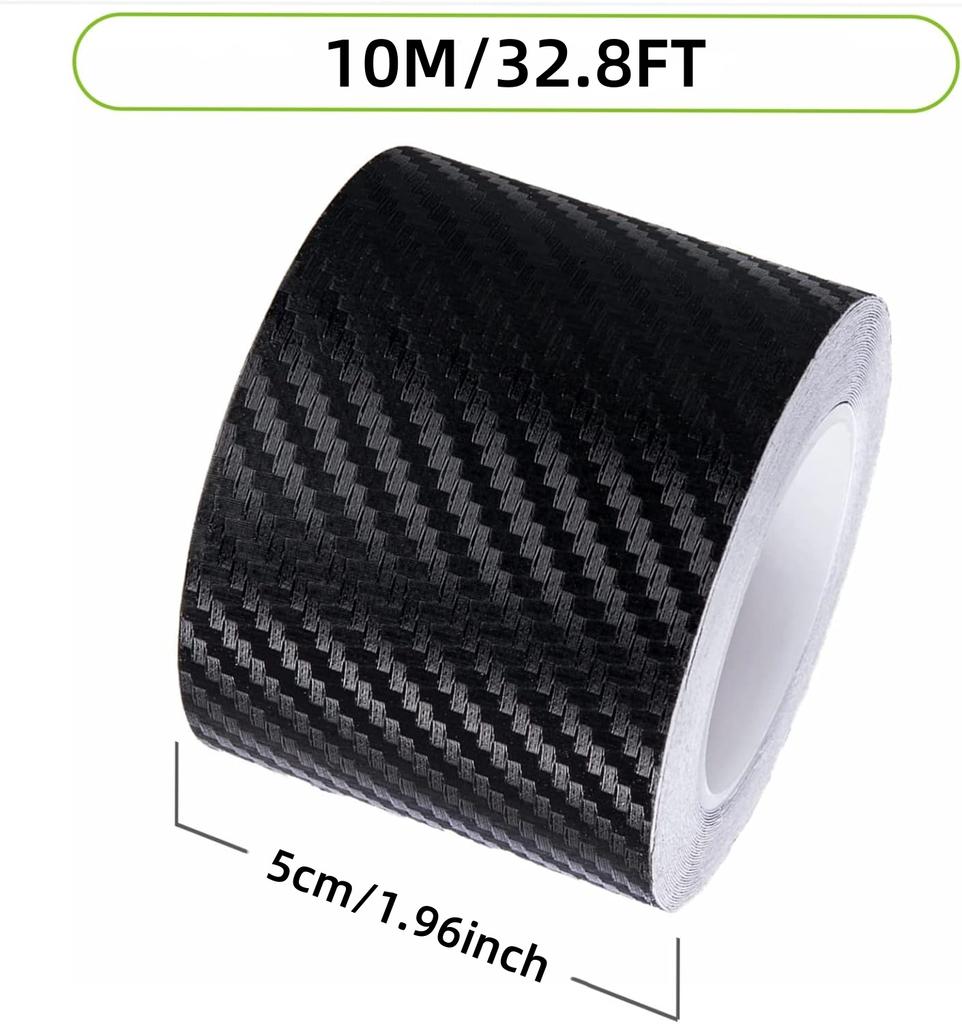 3D Carbon Nano Fiber Tape Car Bumper Door Guard Protection Film Door Sill Protector Sticker Black Waterproof Anti Scratch