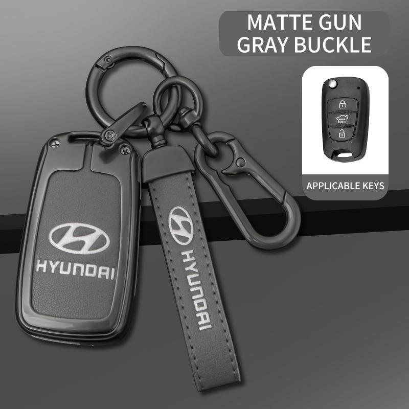 For Hyundai i20 i30 ix20 ix25 ix35 Elantra Accent Zinc Alloy Leather+TPU Car Remote Key Case Fob Cover Auto Interior Accessories
