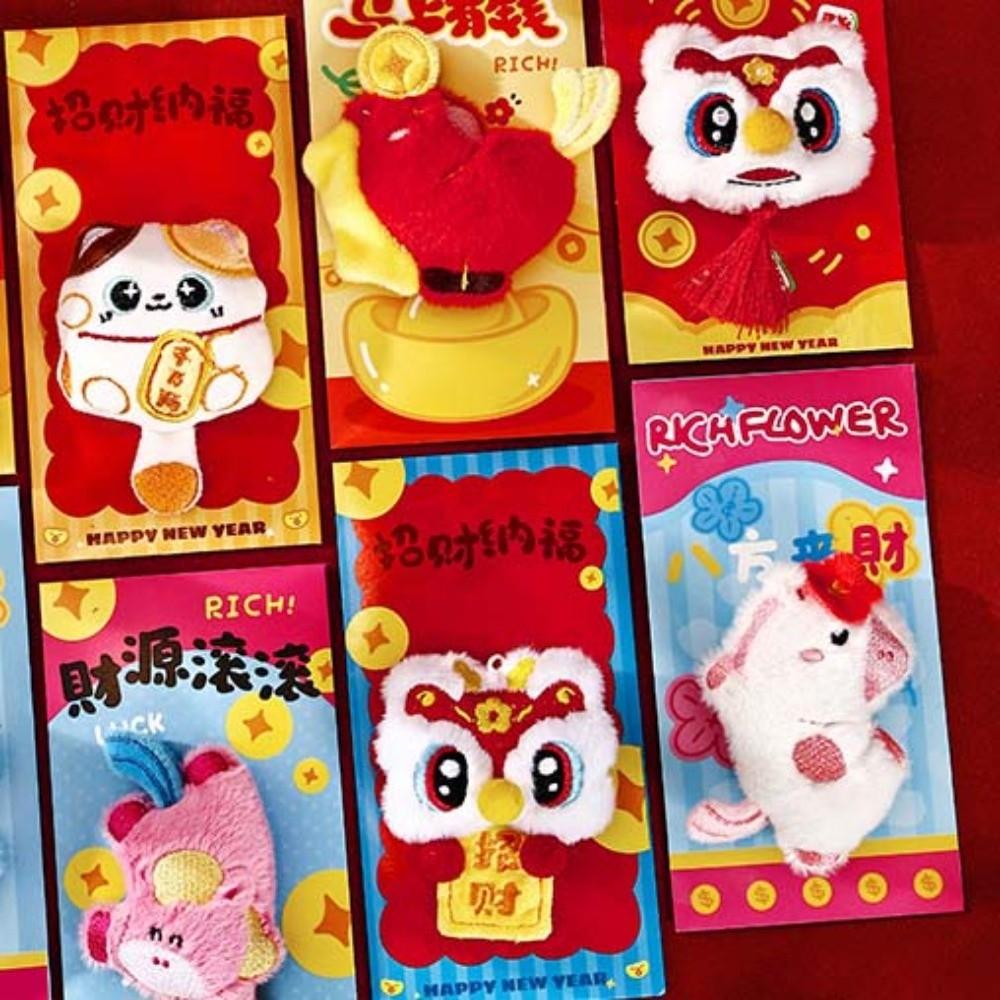 Festival Gift Chinese Style 3D Horse Red Envelope Multiple Patterns 3D Pony Money Pouch Best Wishes Lion Dance Red Pocket Gift
