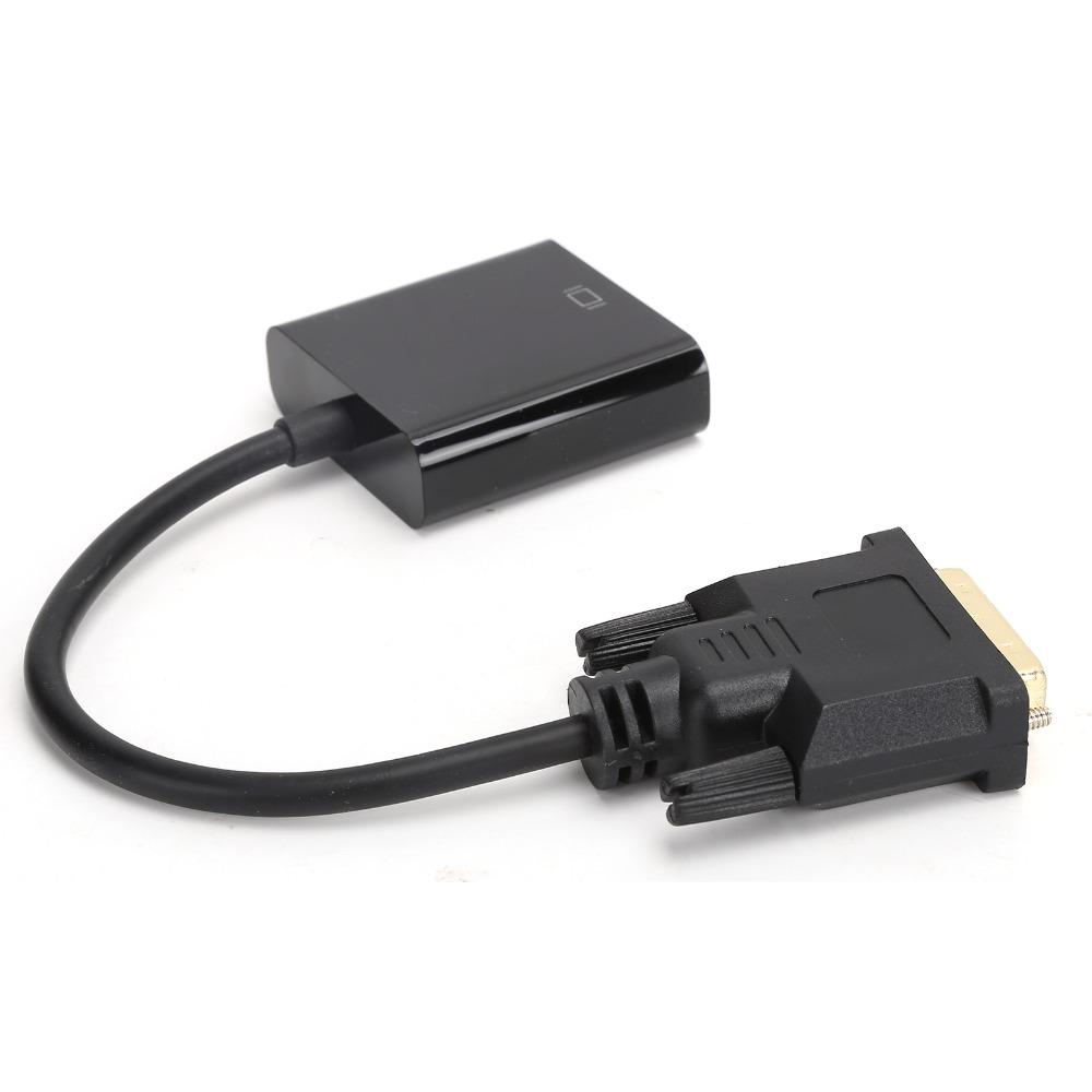 DVI 24+1 to VGA DVI-D to VGA Adapter Plug and Play Conversion Cable for Desktop Tablet Computer