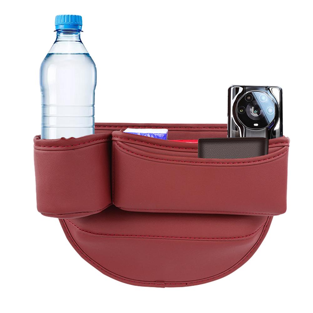 Cup Holder Bag For Car Multifunction Automotive Storage Pocket Faux Leather Console Organizer Console Crevice Filler Car