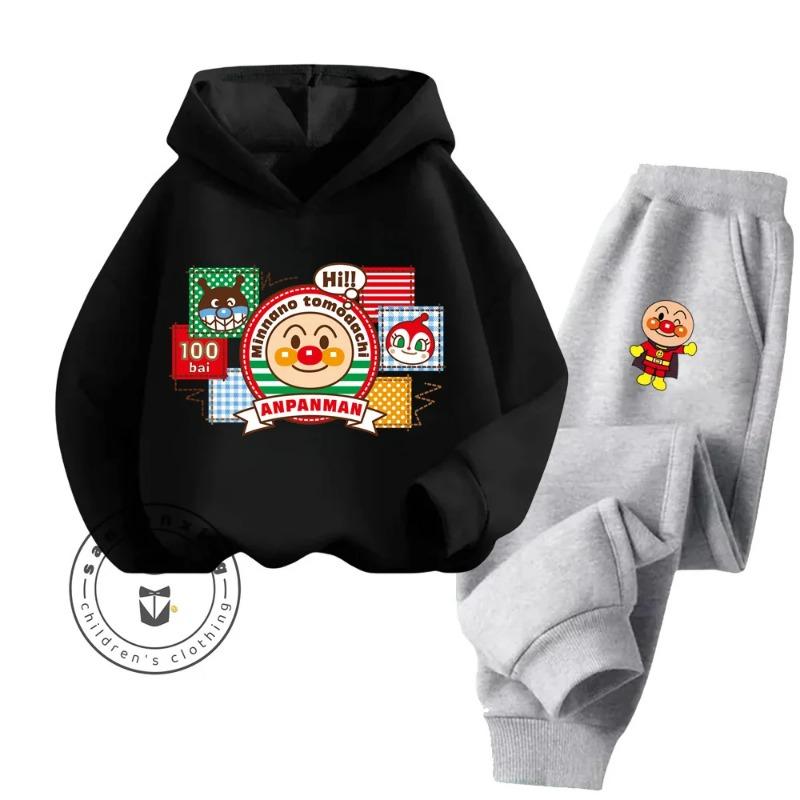 Kawaii Cartoon Anpanman, Designs im japanischen Stil, mit der beliebten Zeichentrickfigur 2024, supersüßes Hoodie-Set für Kinder