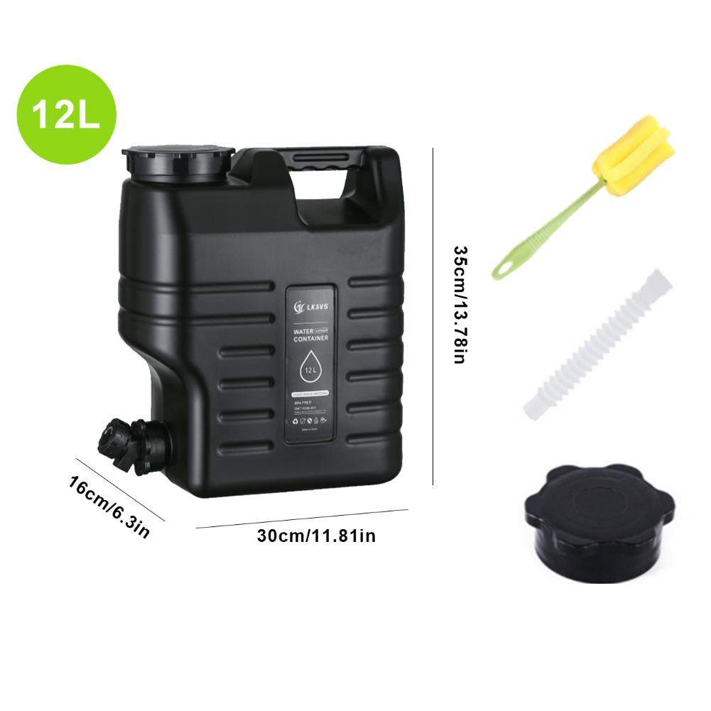 10/12L Water Bucket Portable Outdoor Camping Water Bag Container Large Capacity Car Water Tank with Faucet for Hiking Picnic
