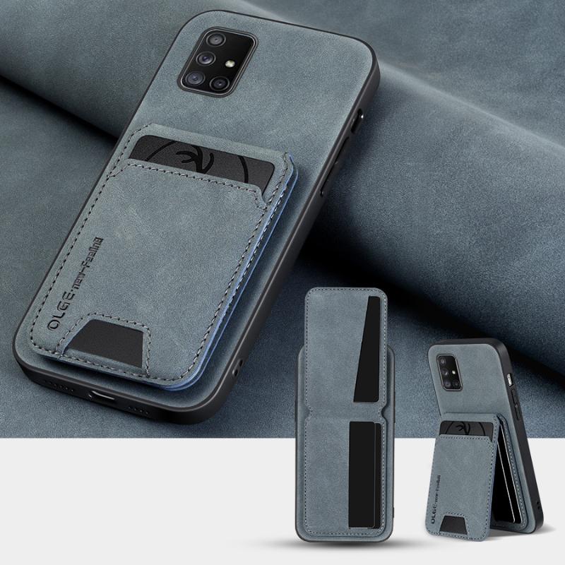 

Solid Color Leather Wallet Card Slot Bracket Phone Case For Samsung A55 A54 A53 A52 A52S A51 A71 A35 A15 A16 A06 A05 A34 A32 A14 For Galaxy A05 4G синий