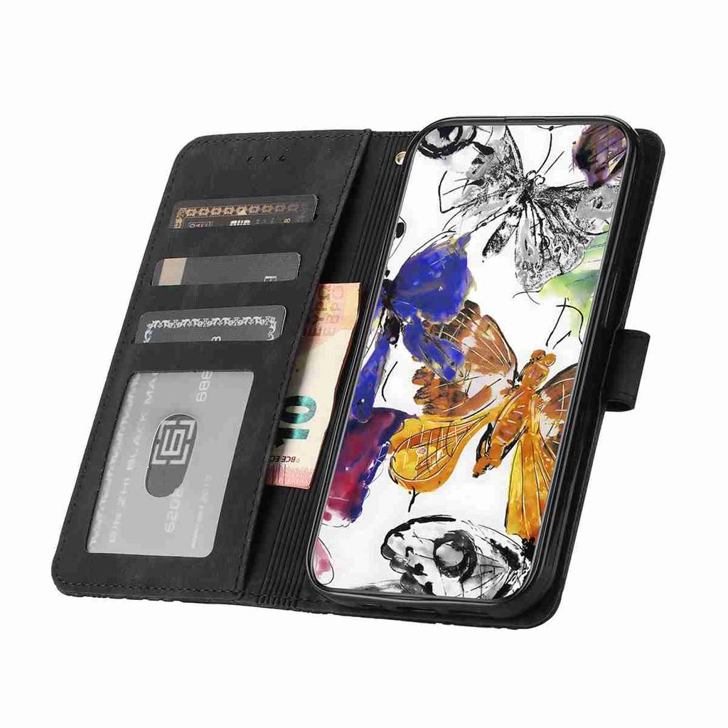 Für Samsung Serie.Galaxy A12 A15 A17 A26 S20 S21 S22 S23 S24 S25... Geldbörsenhülle aus Kunstleder mit Schmetterlingsdesign, Kartenfächern und stoßfestem Schutz