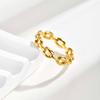 Minimalist Cuff Link Ring for Women, Non Tarnish Gold plated Ring, Waterproof Stackable Finger Accessories