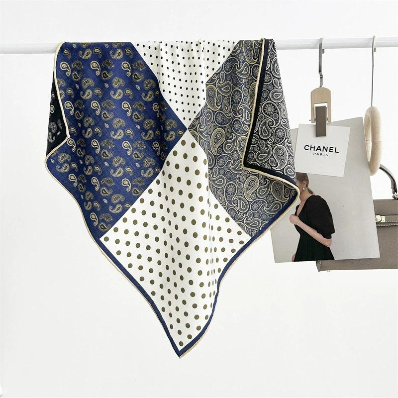 Colored leaves double-sided heterochrome silk wool silk scarf women's new thermal shawl light luxury versatile silk wool scarf