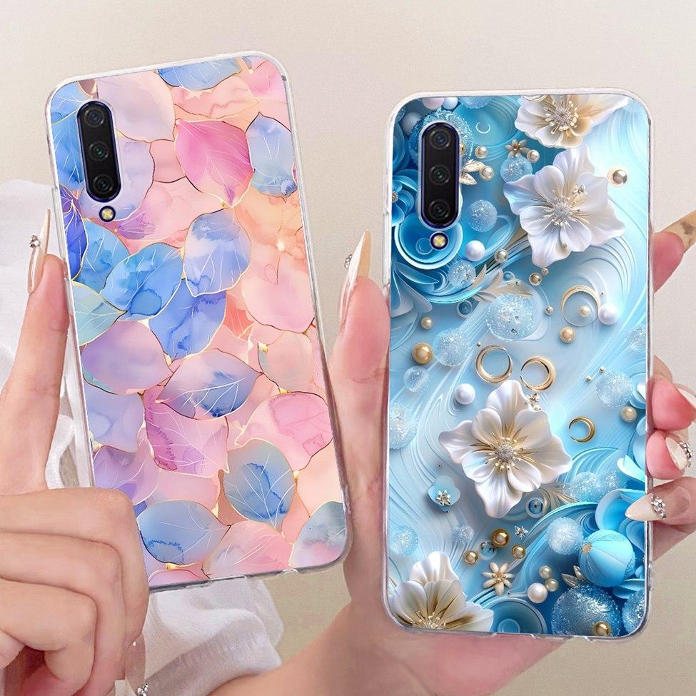 Transparent Casing For Xiaomi Mi9 Lite Case Cute Cat Fashion Butterfly Funny Cool Painted Cover M1904F3BG