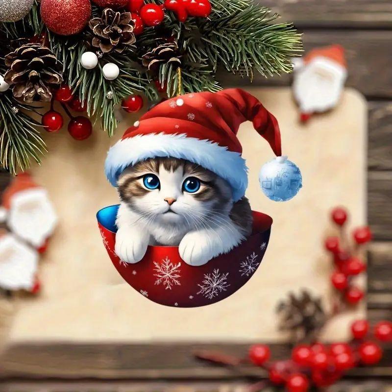 

Игривое акриловое рождественское дерево, подвесное украшение для забавных автомобильных и домашних украшений 2