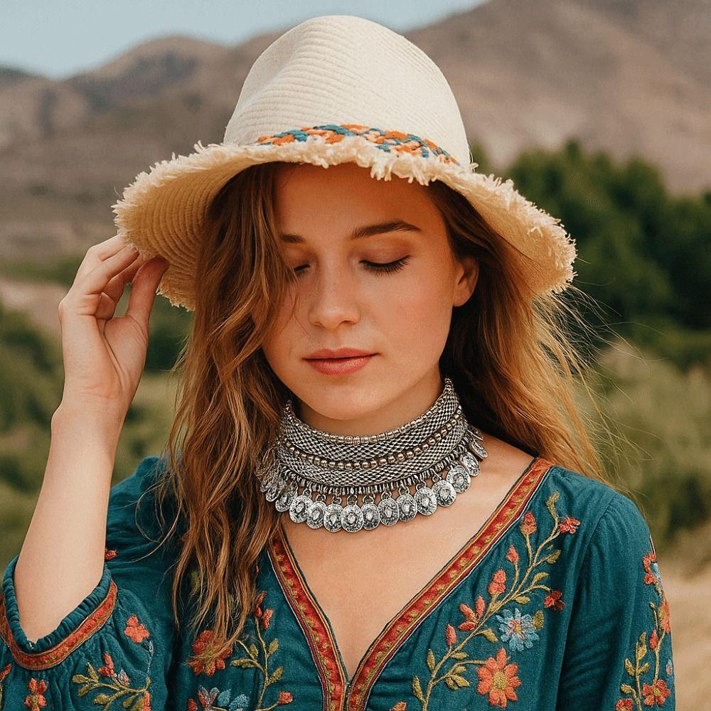 Geometric Shape Vintage Necklaces Alloy Turkish Necklaces Fashion Boho Necklaces  Vintage Look