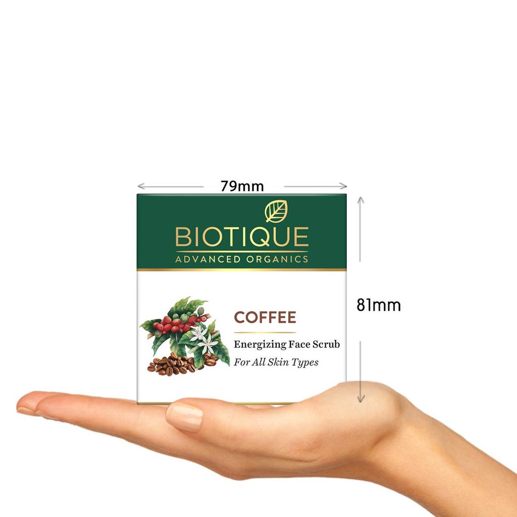 Biotique Coffee Face Scrub 50ml – Deep Exfoliation, Blackhead Removal, Detan & Glowing Skin – Natural Caffeine Infused